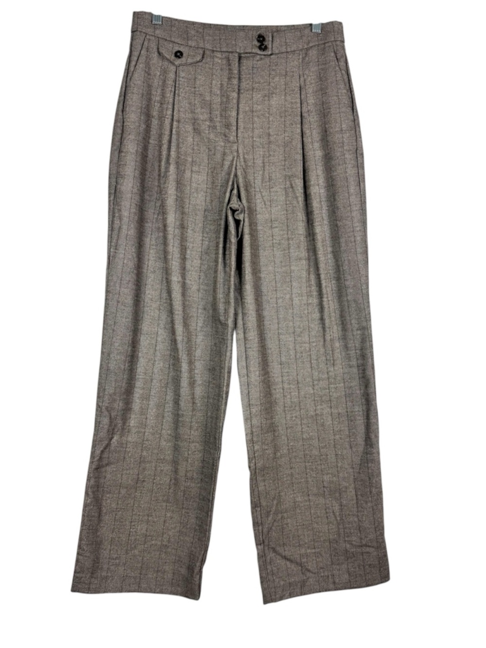 Rachel Zoe Brown Pinstripe Pleated Wide Leg Dress Pants Size 8